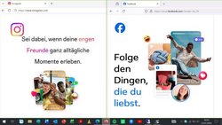 Das Bild zeigt die Titelbilder von Instagramm und Facebook